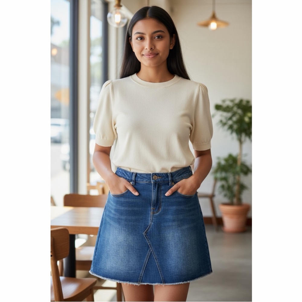 Frye And Co. Denim Mini Skirt Sz.6 NWT - Picture 2 of 6